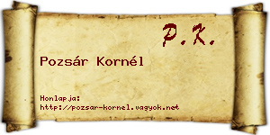 Pozsár Kornél névjegykártya